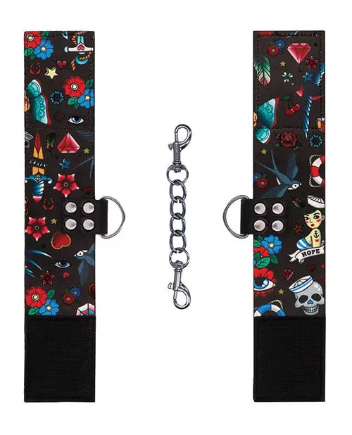 Old School Tattoo Style Printed Ankle Cuffs Shots