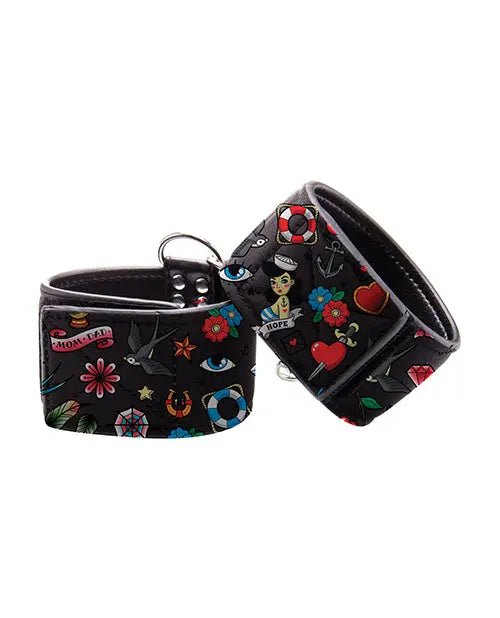 Old School Tattoo Style Printed Ankle Cuffs Shots
