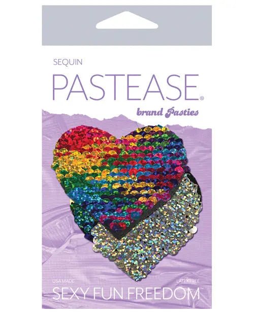 Pastease Color Changing Flip Sequins Rainbow Heart Pasties