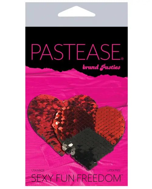 Pastease Color Changing Flip Sequins Ruby Hearts Pasties