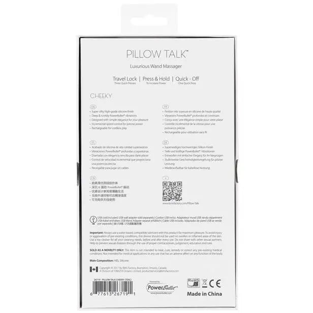 Pillow Talk Cheeky Wand Vibrator B.M.S. Enterprises