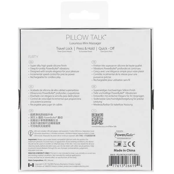 Pillow Talk Flirty Bullet Vibrator B.M.S. Enterprises