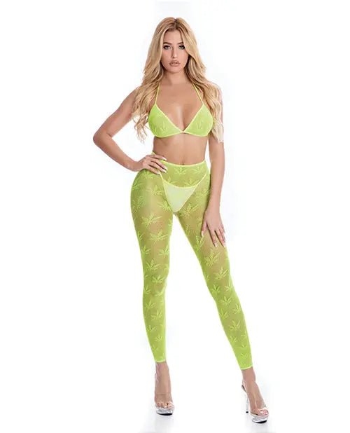 Pink Lipstick All About Leaf Bra & Leggings Pink