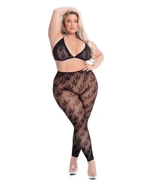 Pink Lipstick All About Leaf Bra & Leggings Pink