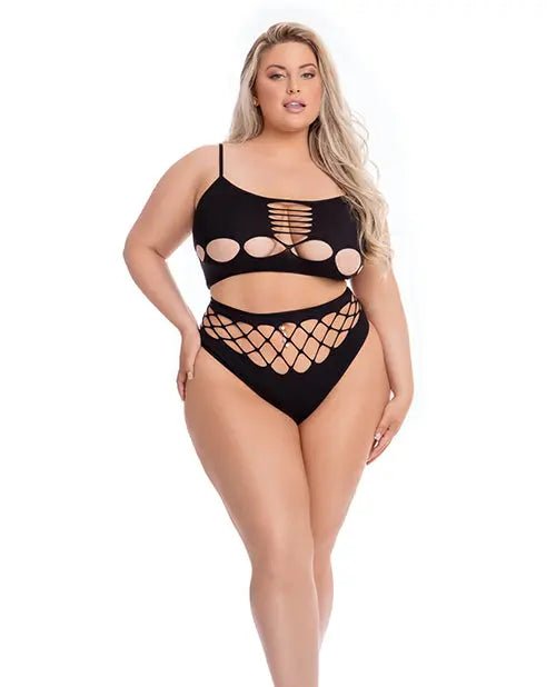 Pink Lipstick Neon Dreams Bra & High Waist Thong Pink Lipstick