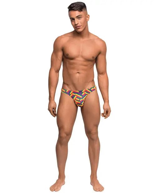 Pride Fest Contoured Pouch Bong Thong Rainbow Male Power