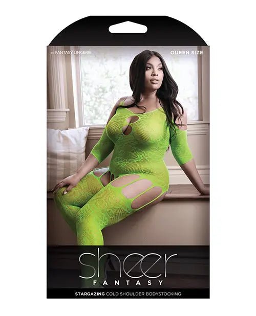 Sheer Fantasy Stargazing Cold Shoulder Bodystocking Sheer