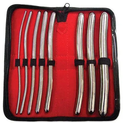 Stainless Steel Hegar 8 pc Dilator Set Rouge