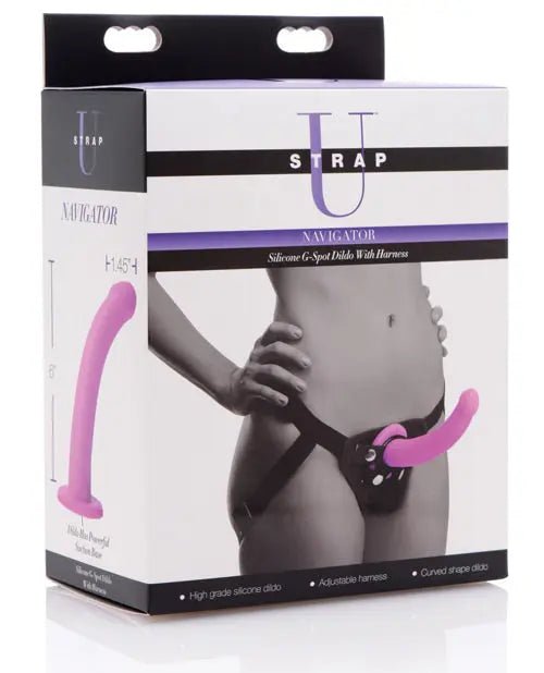 Strap U Navigator Silicone G Spot Dildo with Harness Strap U