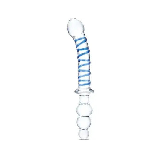 10" Twister Dual Ended Beaded Glass Dildo Glas