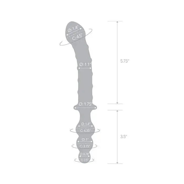 10" Twister Dual Ended Beaded Glass Dildo Glas