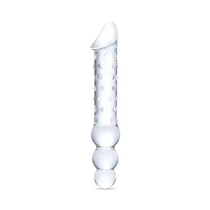 12" Double Ended Glass Dildo with Anal Beads Glas