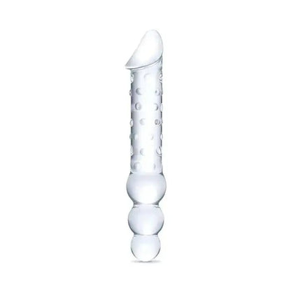 12" Double Ended Glass Dildo with Anal Beads Glas