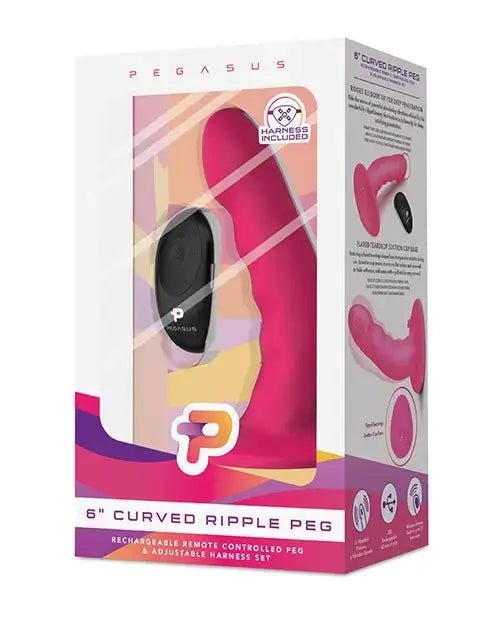 6" Rechargeable vibrating strap on with Remote Pegasus