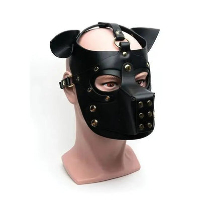 665 Bondage Pup Hood - Black/White Dog Mask 665
