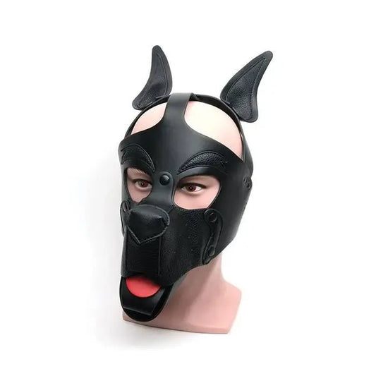 665 Playful Pup Hood - Black Dog Mask 665