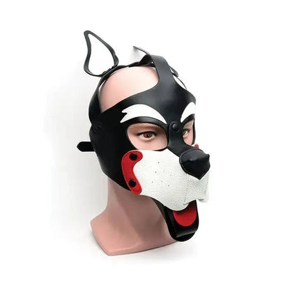 665 Playful Pup Hood - Black / Red/ White 665