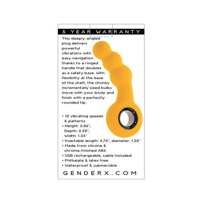 Gender X Bumble Angled Plug - Vibrating Anal Beads Gender X