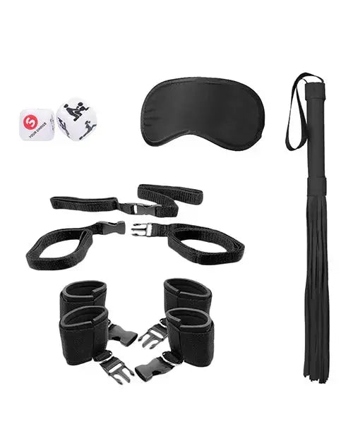 Black & White Bed Post Bindings Restraint Kit - Bed Restraints Shots