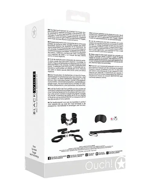 Black & White Bed Post Bindings Restraint Kit - Bed Restraints Shots