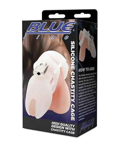 Blue Line Silicone Chastity Cage Blue line