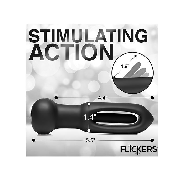 Flicking & Vibrating Silicone Butt Plug with Remote Inmi