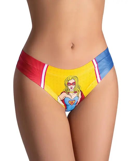 Mememe Comics Wonder Girl Printed Thong - Lingerie Mememe