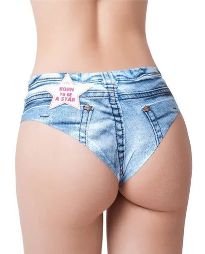 Mememe Denim Booty Jeans Light Printed Slip - Lingerie Mememe