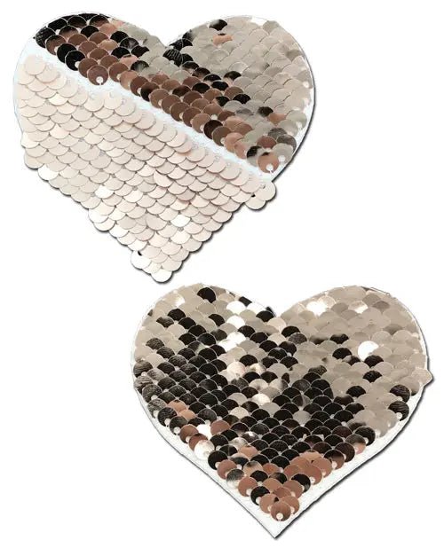Pastease Color Changing Flip Sequins Shine Heart Pasties