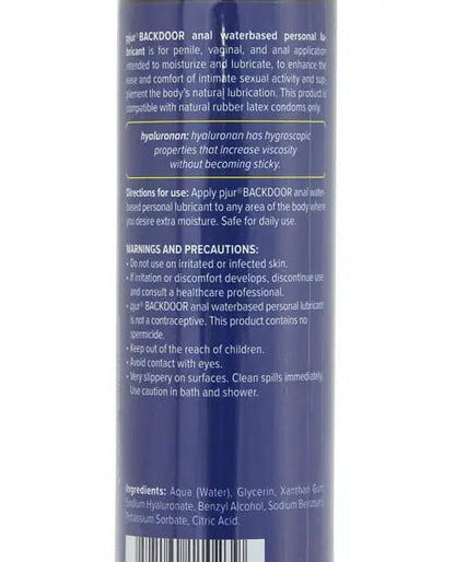 Pjur Back Door Anal Water Based Personal Lubricant - 100 ml Pjur