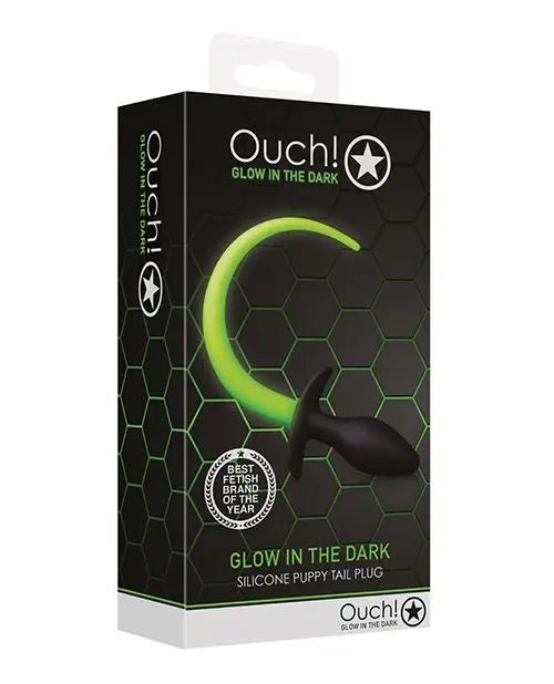 Shots Ouch Puppy Tail Plug - Glow in the Dark Shots