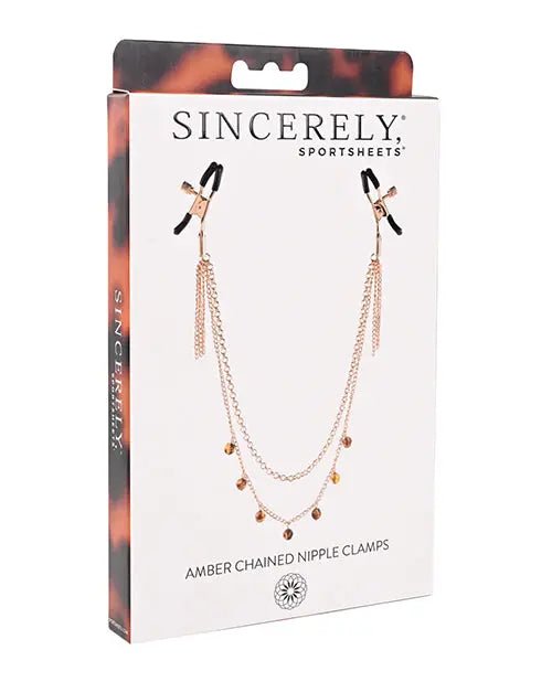 Sincerely Amber Chained Nipple Clamps Sincerely