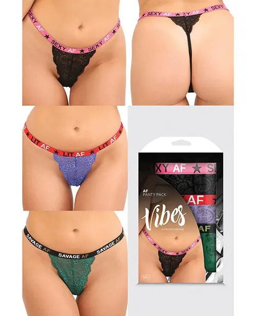 Vibes AF 3 Pack Thongs Assorted Colors Vibes