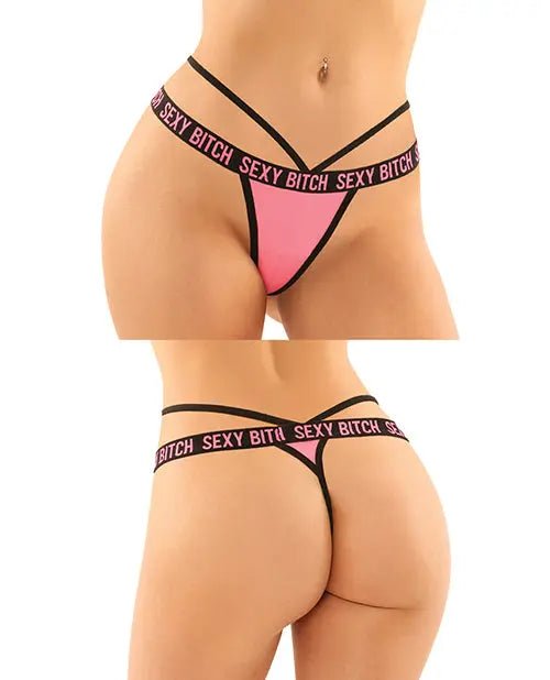 Vibes Buddy Sexy Bitch Lace Panty & Micro Thong Vibes