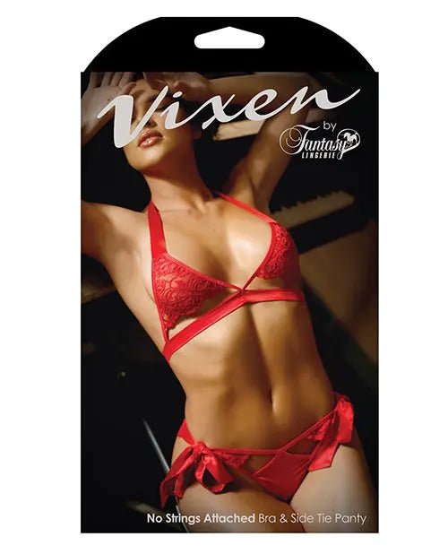 Vixen Cutout Lace Bra & Side Tie Panty Fantasy Lingerie