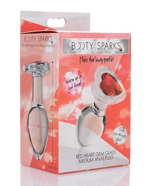 Booty Sparks Red Heart Gem Glass Butt Plugs Booty sparks