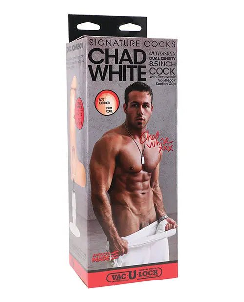 Chad White Dildo with Vac-U-Lock Suction Cup -  8.5" Realistic Dildo Doc Johnson's