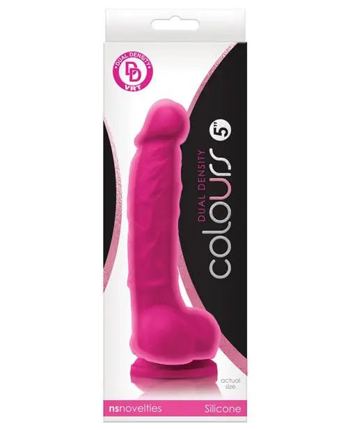 Colours Dual Density 5" Dong with Balls & Suction Cup Colour