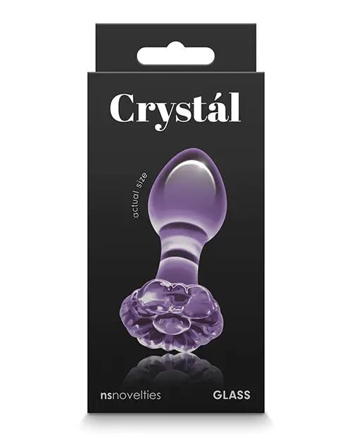 Crystal Flower Glass Butt Plug Crystal