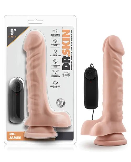 Dr. James 9" Vibrating Dildo with Suction Cup Blush