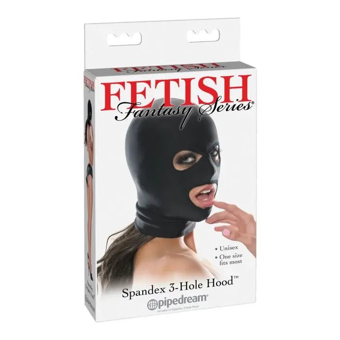 Fetish Fantasy Series Spandex 3 Hole Bondage Hood Pipedream