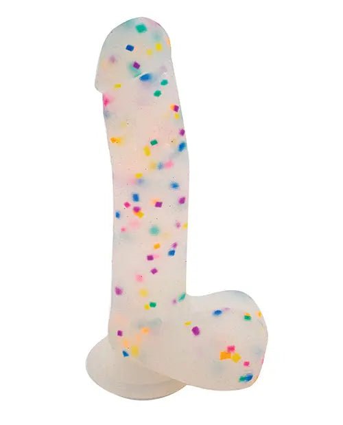 Get Lucky 8.5" Real Skin Confetti Strap On Compatible Dildo Get Lucky