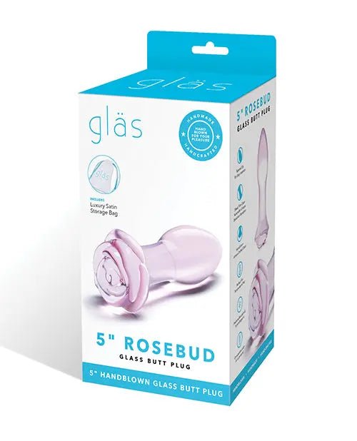 Glas 5" Rosebud Glass Butt Plug Glas