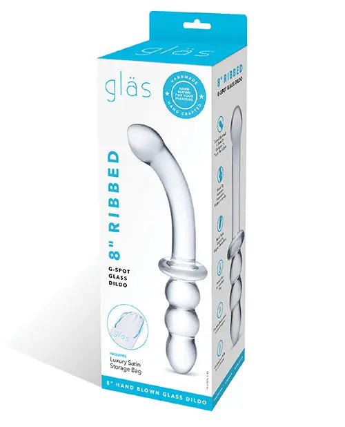 Glas 8" Ribbed G-Spot Glass Dildo - Glass Adult Toy Glas