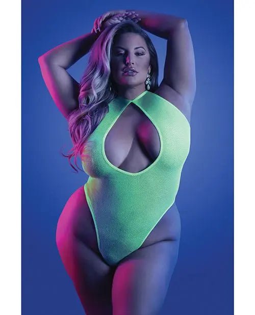 Glow Nocturnal Halter Teddy Neon Chartreuse Fantasy Lingerie