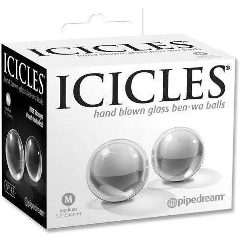Icicles No. 42 Hand Blown Glass Medium Ben Wa Balls Icicle