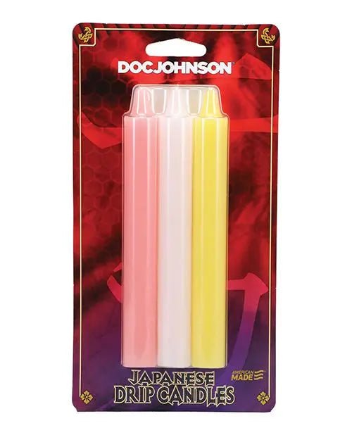 Japanese Drip Candles - Pack of 3 Pink/White/Yellow Doc Johnson's