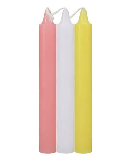 Japanese Drip Candles - Pack of 3 Pink/White/Yellow Doc Johnson's