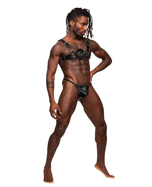Libra PU Leather Chest Harness Male Power
