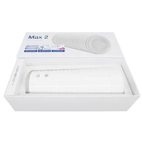 Lovense Max 2 Rechargeable Male Masturbator With White Case - Mechanical Pocket Pussy Lovense